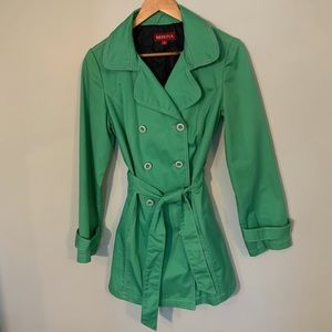 Green Spring Peacoat with Belt & Pockets